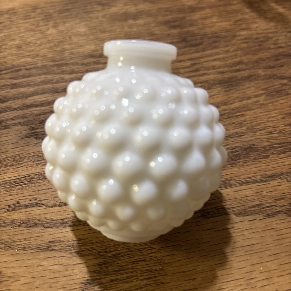 Vintage White Glass Hobnail Globes For Lamp Parts